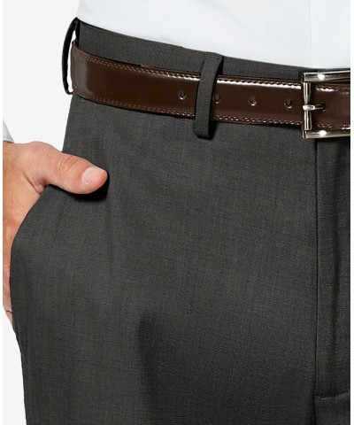 J.M. Sharkskin Classic-Fit Flat Front Hidden Expandable Waistband Dress Pants Gray $30.24 Pants