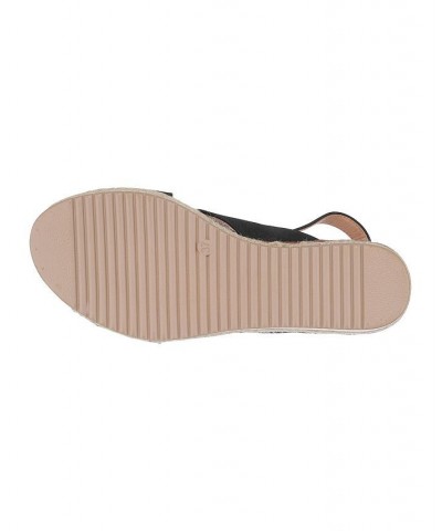 Women's Gini Wedge Sandals Black $31.50 Shoes