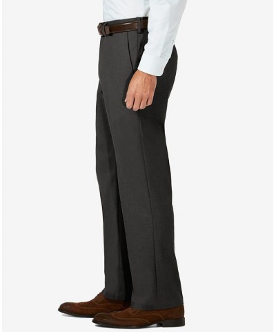 J.M. Sharkskin Classic-Fit Flat Front Hidden Expandable Waistband Dress Pants Gray $30.24 Pants