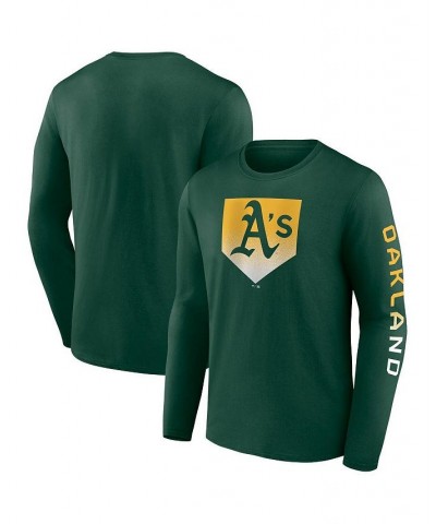 Men's Branded Green Oakland Athletics Iconic Clear Sign Long Sleeve T-shirt $22.56 T-Shirts