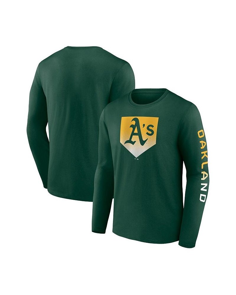 Men's Branded Green Oakland Athletics Iconic Clear Sign Long Sleeve T-shirt $22.56 T-Shirts