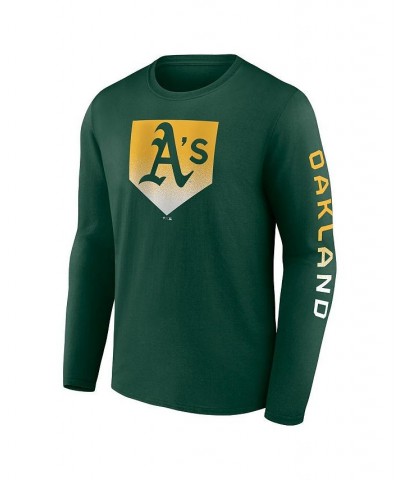 Men's Branded Green Oakland Athletics Iconic Clear Sign Long Sleeve T-shirt $22.56 T-Shirts