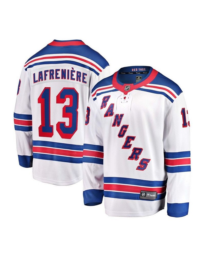 Men's Alexis Lafreniere White New York Rangers Away Premier Breakaway Player Jersey $92.50 Jersey