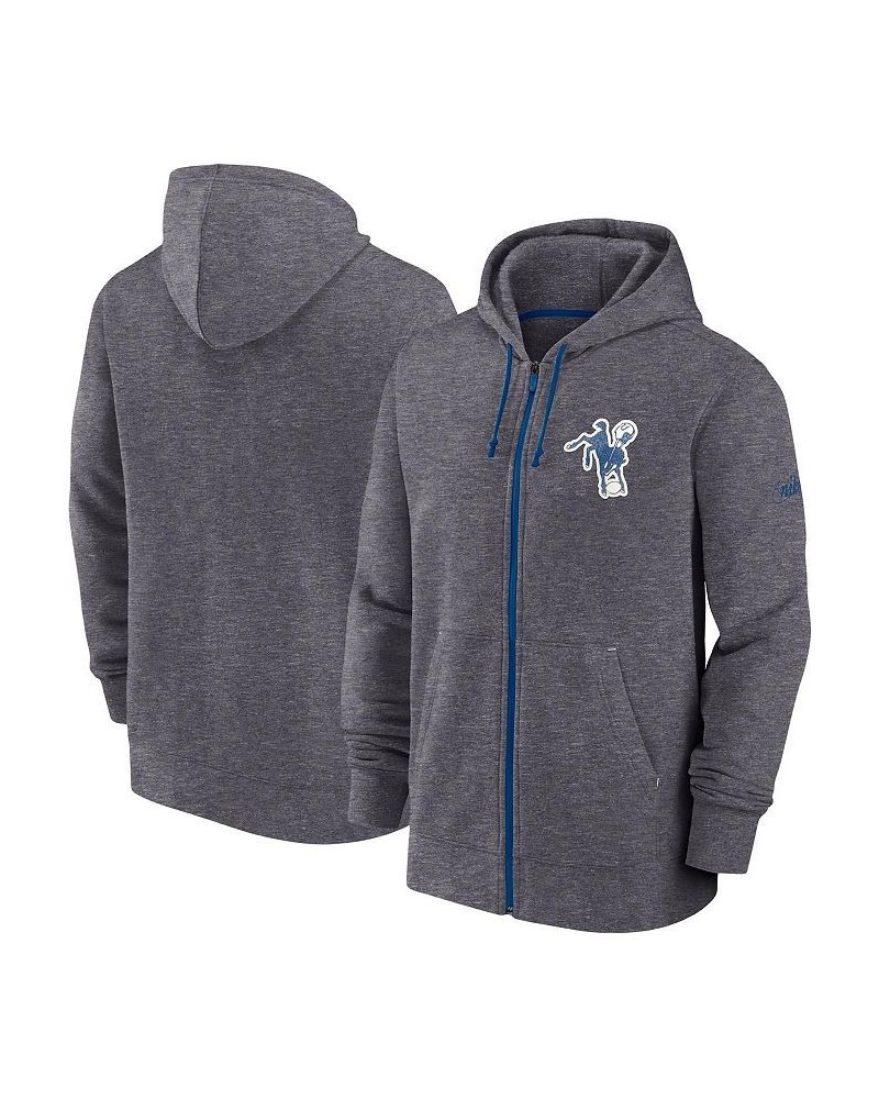 Men's Heather Charcoal Dallas Cowboys Historic Lifestyle Full-Zip Hoodie $38.00 Sweatshirt