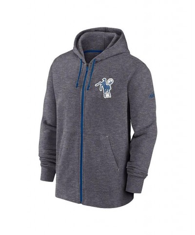 Men's Heather Charcoal Dallas Cowboys Historic Lifestyle Full-Zip Hoodie $38.00 Sweatshirt