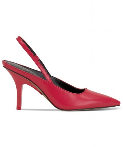 Riveq Pointed-Toe Slingback Pumps Red $45.60 Shoes