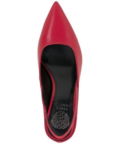 Riveq Pointed-Toe Slingback Pumps Red $45.60 Shoes