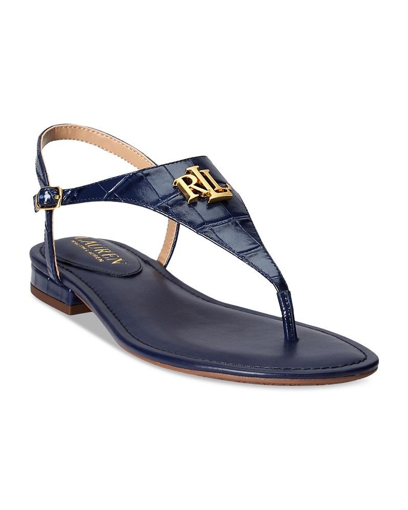 Women's Ellington Flat Sandals Blue $51.30 Shoes