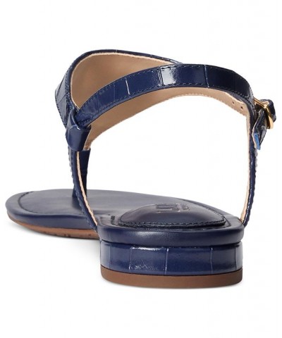 Women's Ellington Flat Sandals Blue $51.30 Shoes