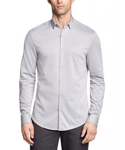 Men's Extra Slim Fit Stretch Dress Shirt Gray $22.48 Dress Shirts