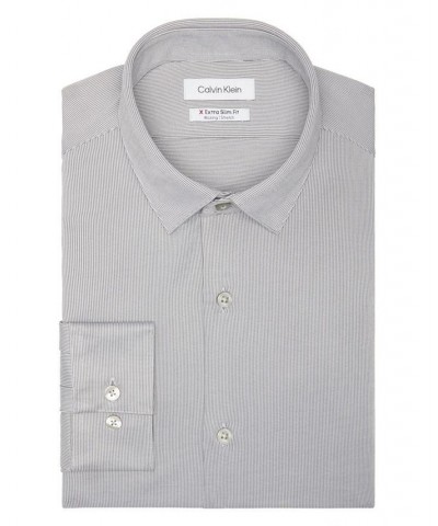 Men's Extra Slim Fit Stretch Dress Shirt Gray $22.48 Dress Shirts