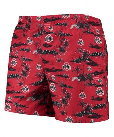 Men's Scarlet Ohio State Buckeyes Island Palm Swim Trunks $23.50 Swimsuits