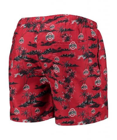 Men's Scarlet Ohio State Buckeyes Island Palm Swim Trunks $23.50 Swimsuits