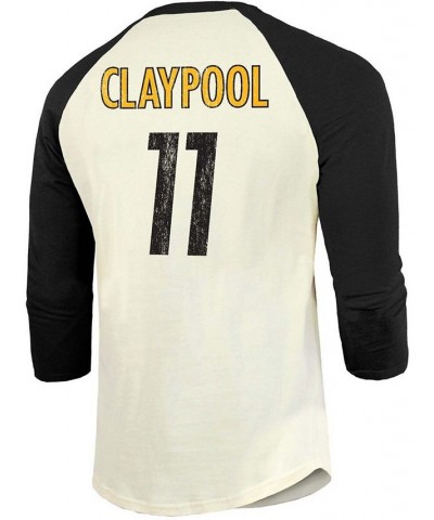 Men's Chase Claypool Cream, Black Pittsburgh Steelers Player Raglan Name Number 3/4 Sleeve T-shirt $26.21 T-Shirts