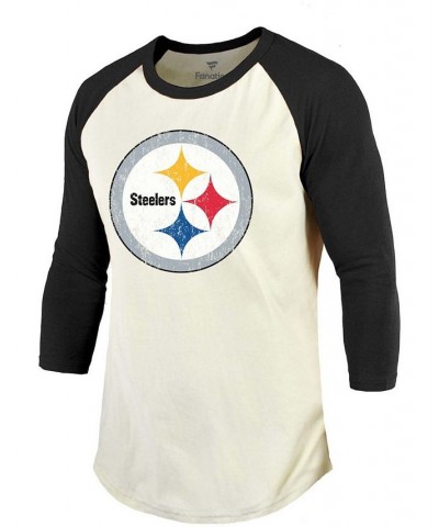 Men's Chase Claypool Cream, Black Pittsburgh Steelers Player Raglan Name Number 3/4 Sleeve T-shirt $26.21 T-Shirts