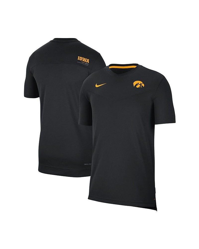 Men's Black Iowa Hawkeyes Coach UV Performance T-shirt $33.59 T-Shirts