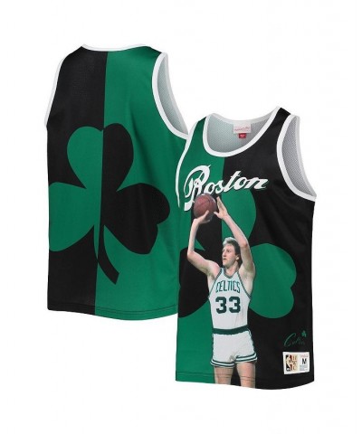 Men's Larry Bird Kelly Green and Black Boston Celtics Sublimated Player Tank Top $51.29 T-Shirts