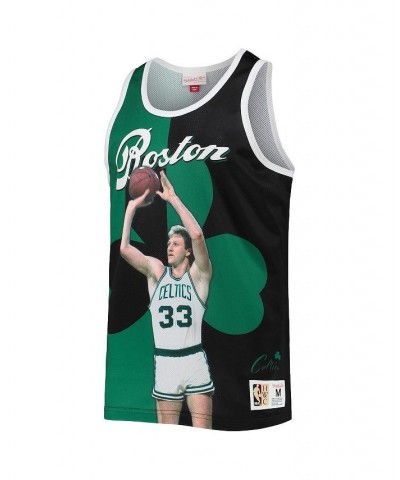 Men's Larry Bird Kelly Green and Black Boston Celtics Sublimated Player Tank Top $51.29 T-Shirts