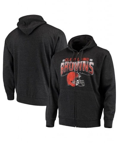 Men's Charcoal Cleveland Browns Perfect Season Full-Zip Hoodie $43.19 Sweatshirt