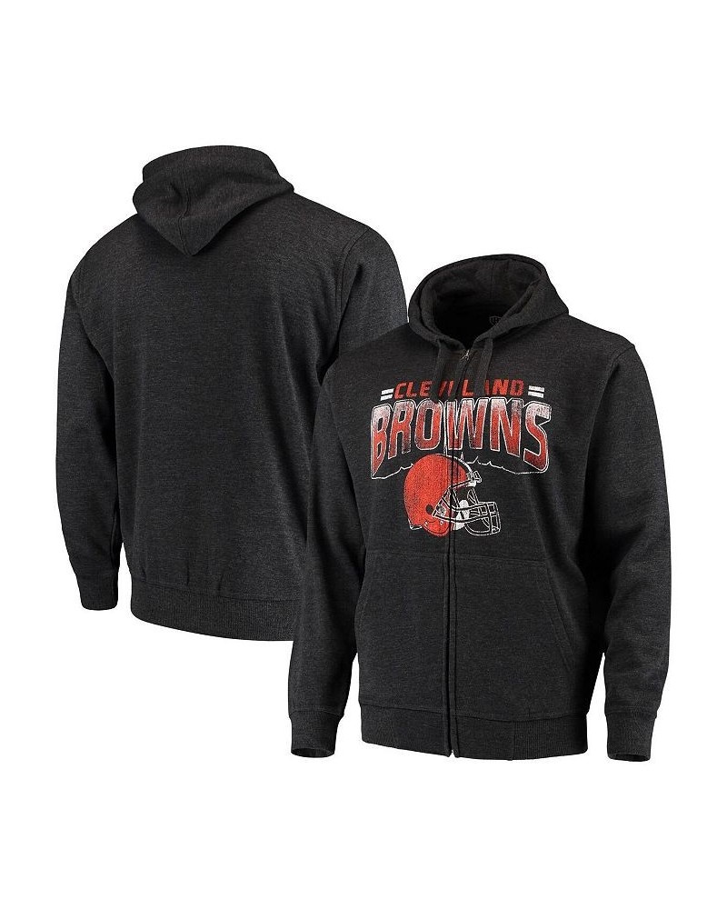 Men's Charcoal Cleveland Browns Perfect Season Full-Zip Hoodie $43.19 Sweatshirt