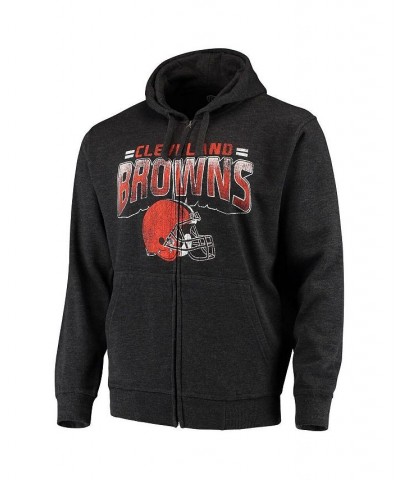 Men's Charcoal Cleveland Browns Perfect Season Full-Zip Hoodie $43.19 Sweatshirt