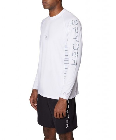 Men's Long-Sleeve Raglan Logo Swim T-Shirt White $26.55 Swimsuits