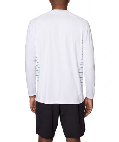 Men's Long-Sleeve Raglan Logo Swim T-Shirt White $26.55 Swimsuits