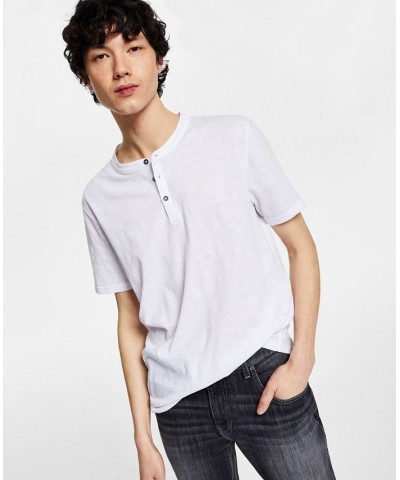 Men's Henley Shirt White $12.34 Shirts