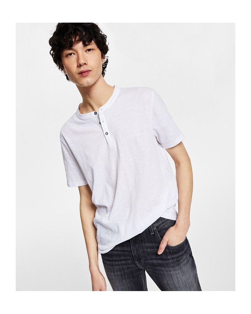 Men's Henley Shirt White $12.34 Shirts