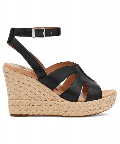 Women's Careena Ankle-Strap Espadrille Platform Wedge Sandals Gold $54.60 Shoes