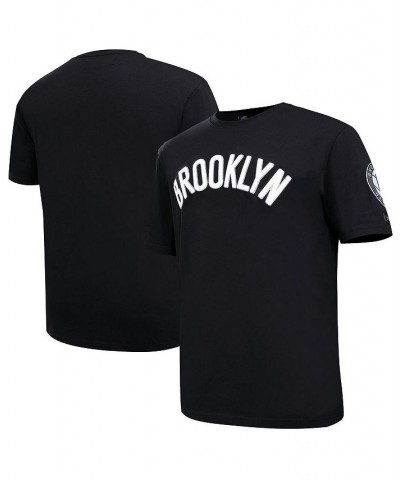 Men's Black Brooklyn Nets Chenille T-shirt $29.57 T-Shirts