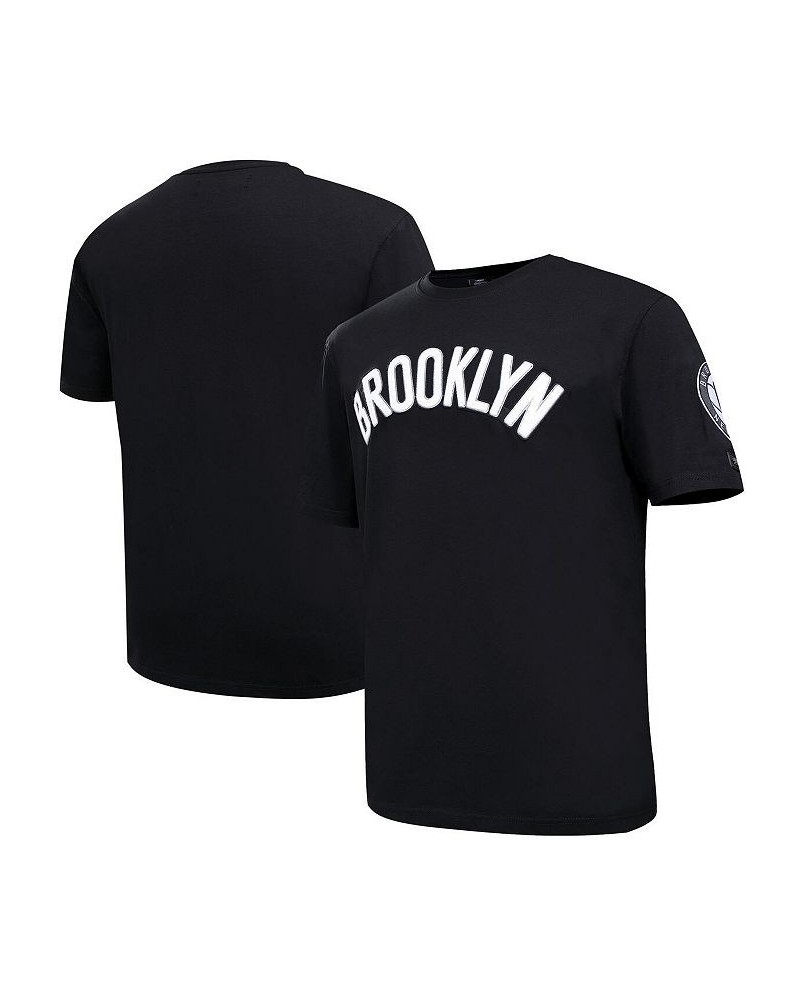 Men's Black Brooklyn Nets Chenille T-shirt $29.57 T-Shirts