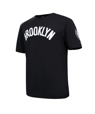 Men's Black Brooklyn Nets Chenille T-shirt $29.57 T-Shirts