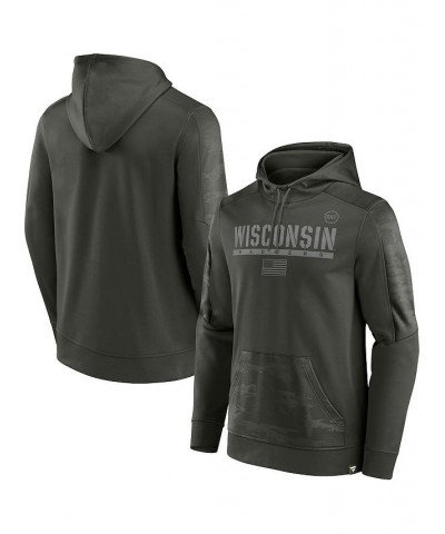 Men's Branded Olive Wisconsin Badgers OHT Military-Inspired Appreciation Guardian Pullover Hoodie $33.00 Sweatshirt