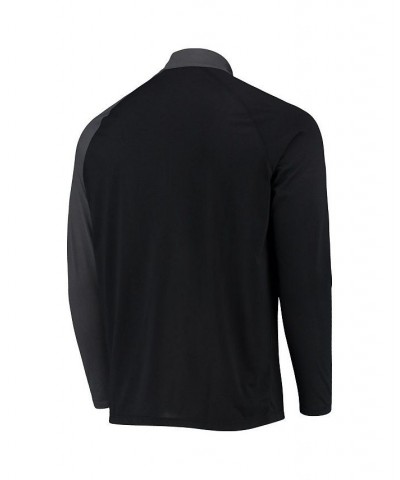 Men's Black, Charcoal Toronto Raptors Pinnacle Streak Raglan Quarter-Zip Jacket $32.34 Sweatshirt