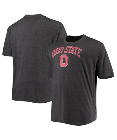 Men's Heathered Charcoal Ohio State Buckeyes Big and Tall Arch Over Wordmark T-shirt $21.19 T-Shirts