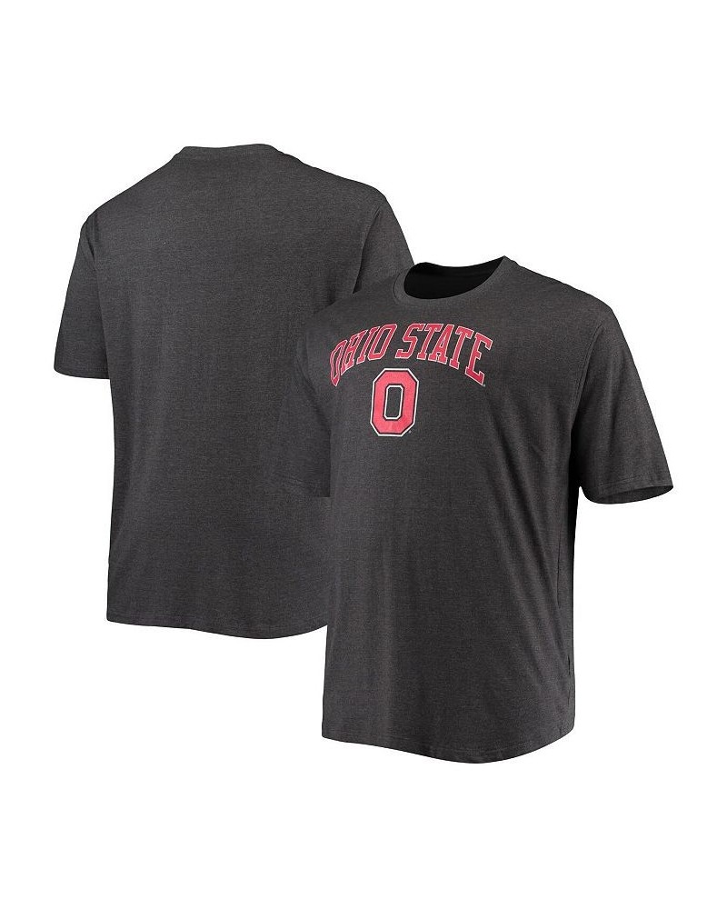 Men's Heathered Charcoal Ohio State Buckeyes Big and Tall Arch Over Wordmark T-shirt $21.19 T-Shirts