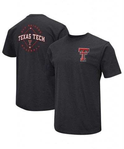 Men's Black Texas Tech Red Raiders Baseball On-Deck 2-Hit T-shirt $21.19 T-Shirts