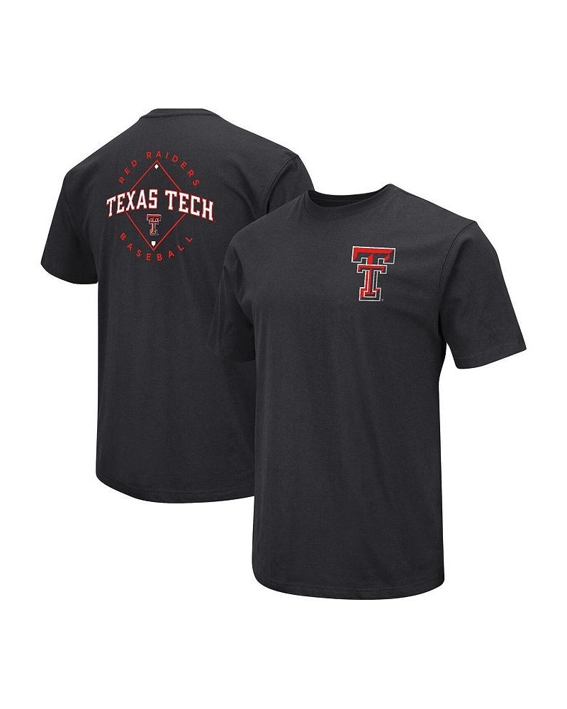 Men's Black Texas Tech Red Raiders Baseball On-Deck 2-Hit T-shirt $21.19 T-Shirts