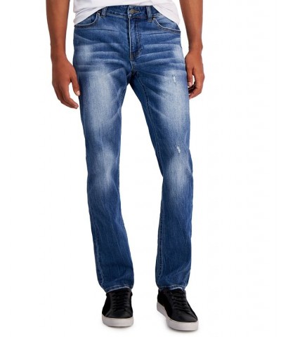 Men's Rebel Slim-Straight Fit Destroyed Jeans Blue $50.14 Jeans