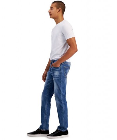 Men's Rebel Slim-Straight Fit Destroyed Jeans Blue $50.14 Jeans