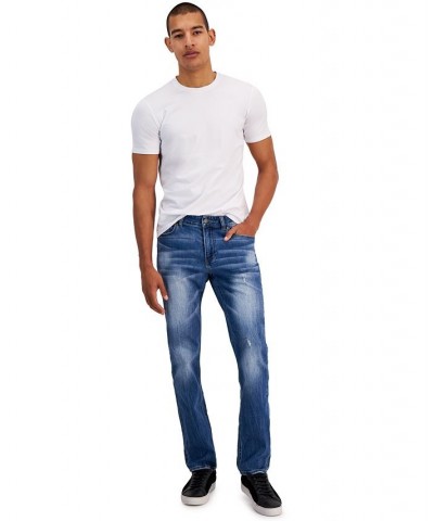 Men's Rebel Slim-Straight Fit Destroyed Jeans Blue $50.14 Jeans