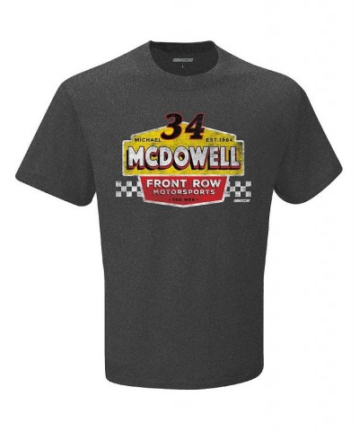 Men's Checkered Flag Heather Charcoal Michael McDowell Vintage-Inspired Duel T-shirt $20.99 T-Shirts