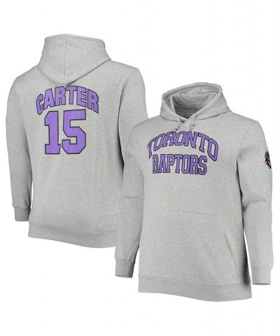 Men's Vince Carter Heathered Gray Toronto Raptors Big and Tall Name and Number Pullover Hoodie $42.80 Sweatshirt