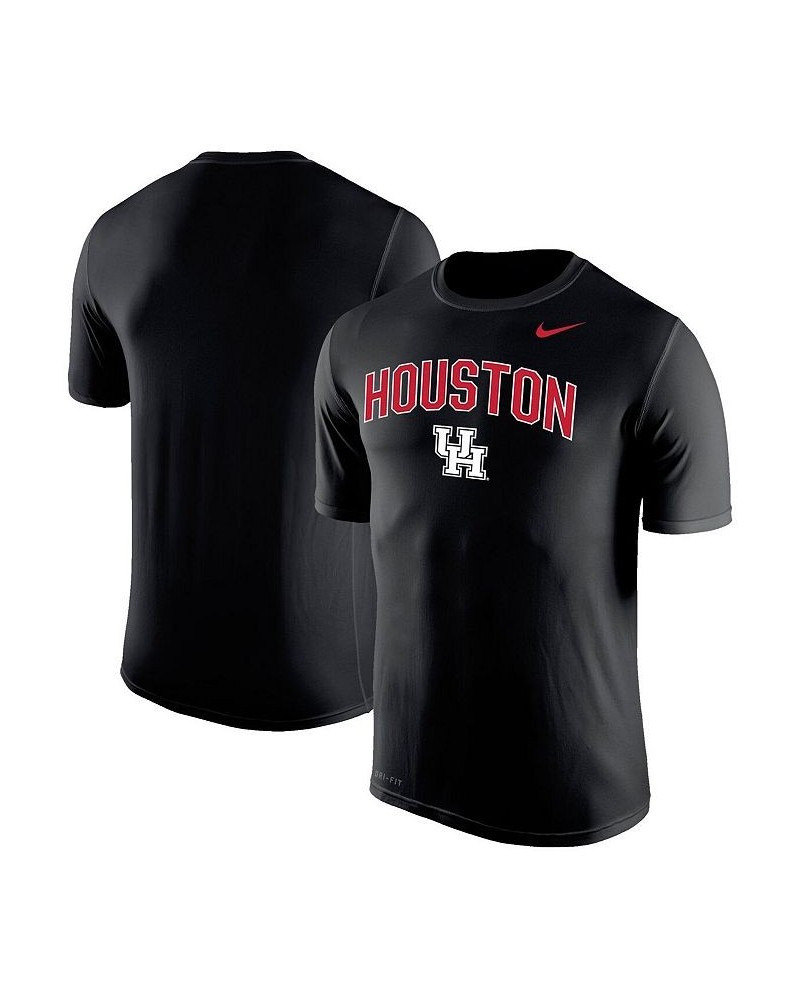 Men's Black Houston Cougars Arch Over Logo Performance T-shirt $19.07 T-Shirts