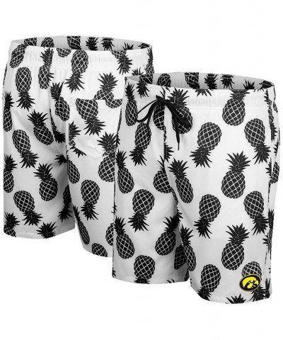 Men's White Iowa Hawkeyes Pineapples Swim Shorts $31.85 Swimsuits