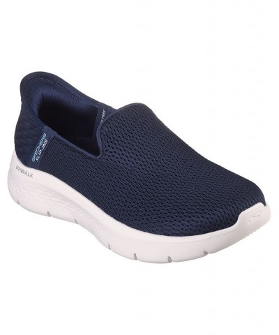 Women's Slip-Ins- GO WALK FLEX - Relish Slip-On Wide Width Walking Sneakers Blue $39.20 Shoes