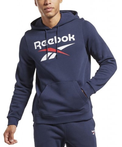 Men's Identity Classic-Fit Stacked Logo-Print Fleece Hoodie Navy / White / Red $23.99 Sweatshirt