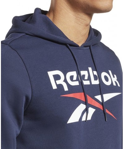 Men's Identity Classic-Fit Stacked Logo-Print Fleece Hoodie Navy / White / Red $23.99 Sweatshirt