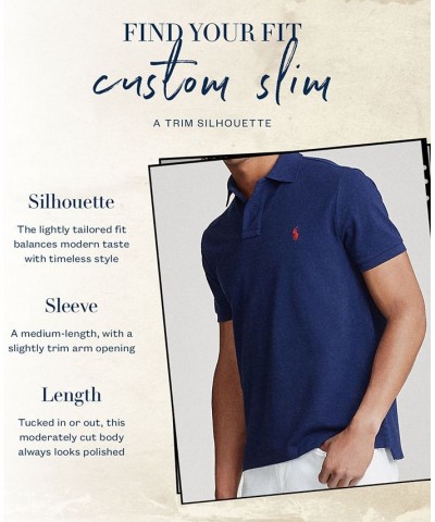 Men's Custom Slim Fit Cotton Polo Gray $38.40 Polo Shirts